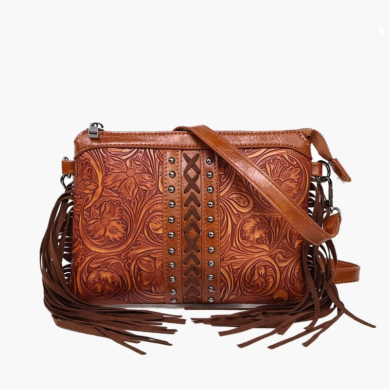 Sac bohémien rose imprimé