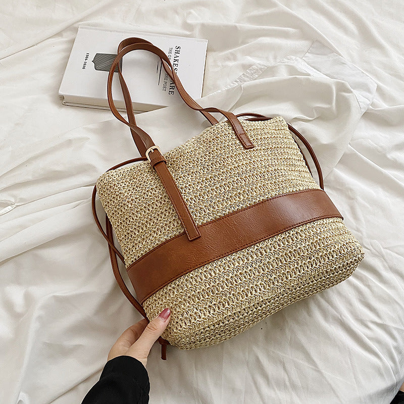 Sac épaule paille dimensions 33x28cm