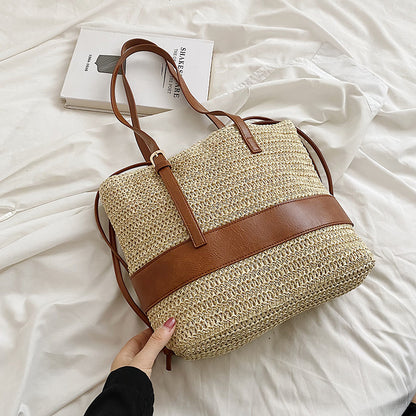 Sac épaule paille dimensions 33x28cm
