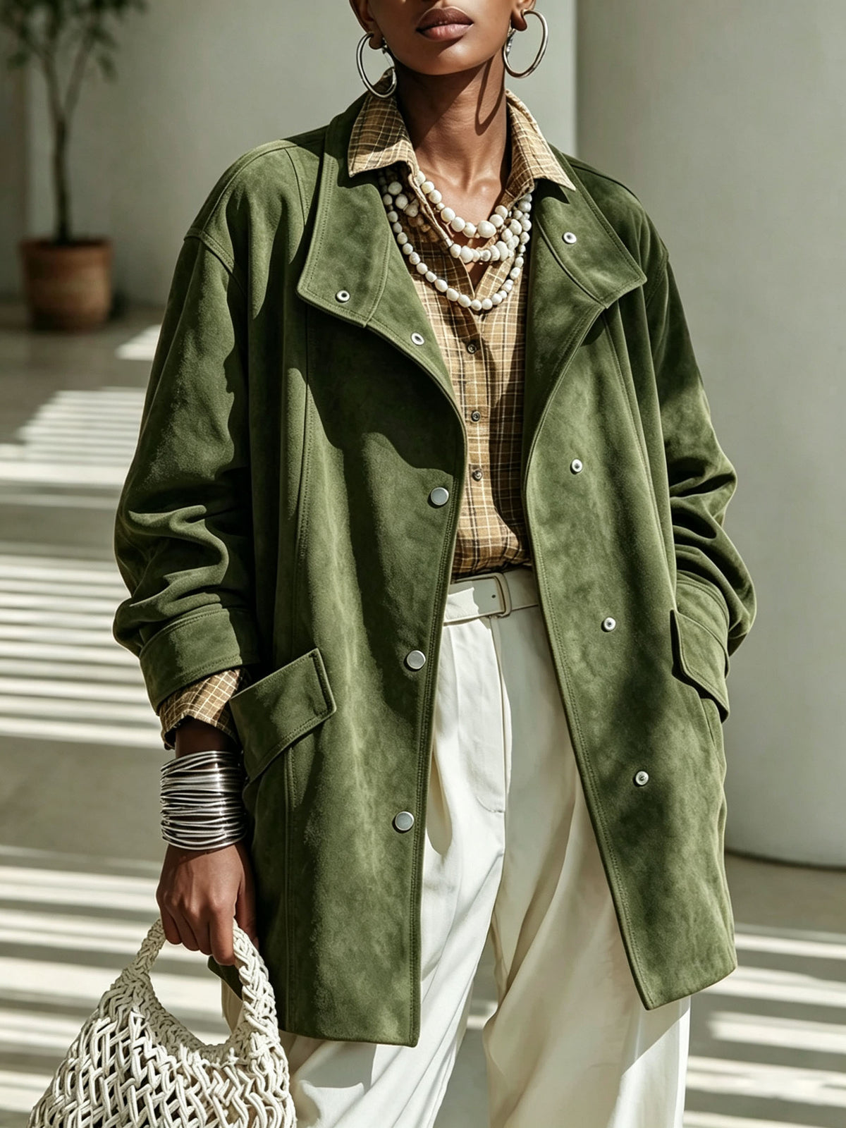 Laurence manteau noir détail suède
