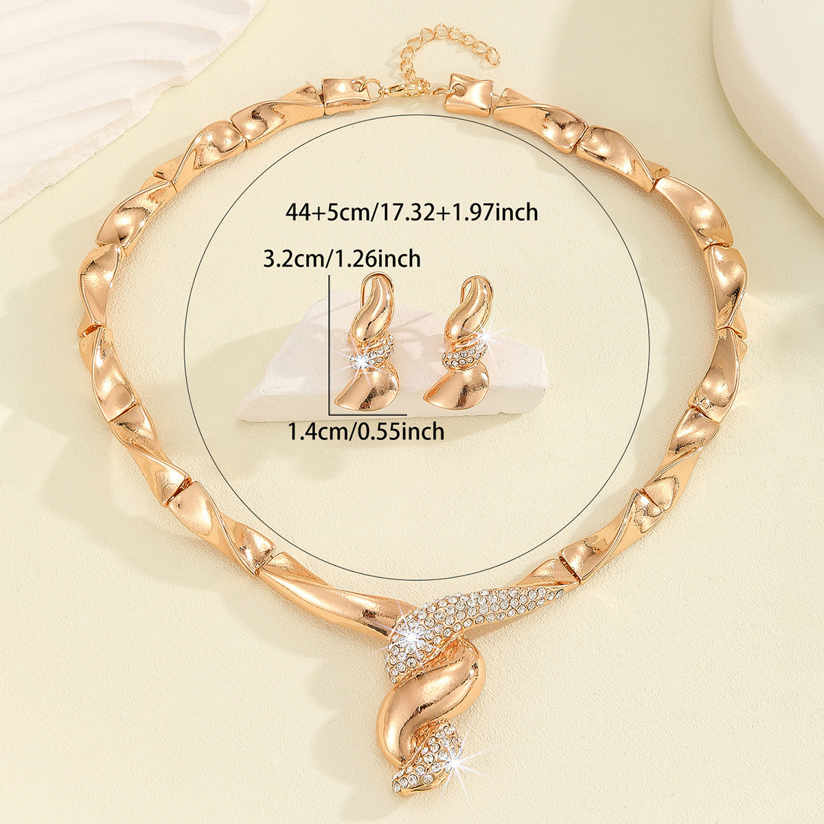 Parure Bijoux Femme Collier Boucles d'Oreilles