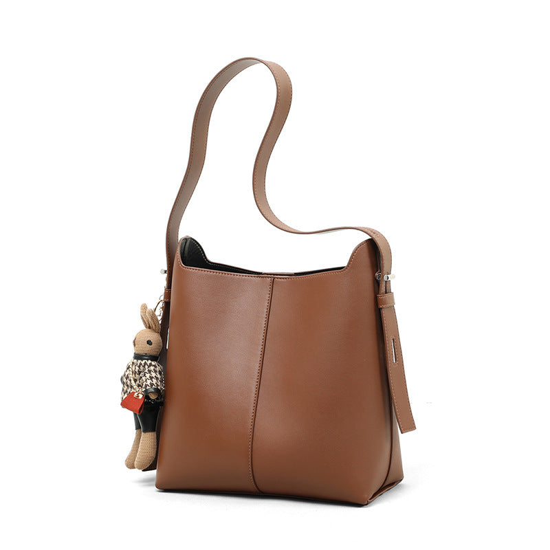 Sac seau underarm cuir abricot