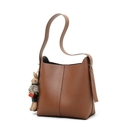 Sac seau underarm cuir abricot