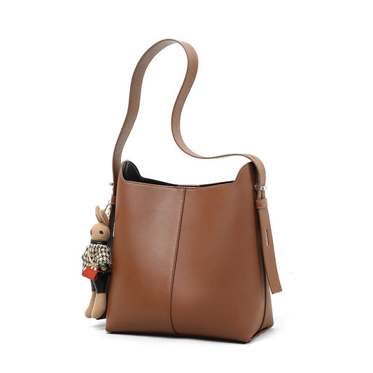 Sac seau underarm cuir abricot