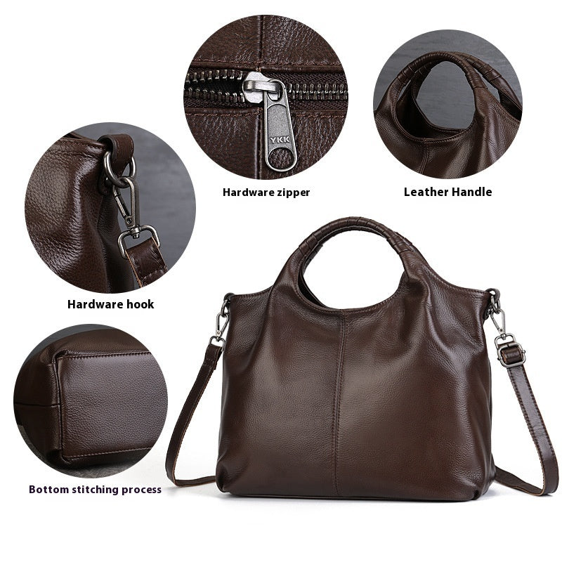 Fatima tote marron cuir vintage