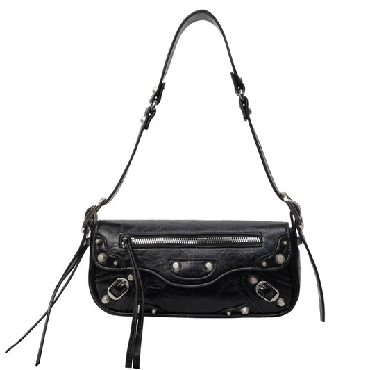 Sac épaule rivets noir fashion