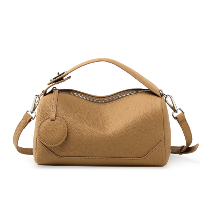 Sac crossbody cuir vachette beige 23x11cm