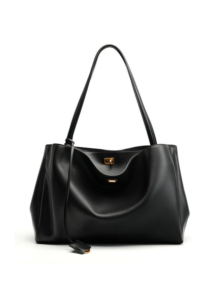 Sac à main suède noir boucle dorée