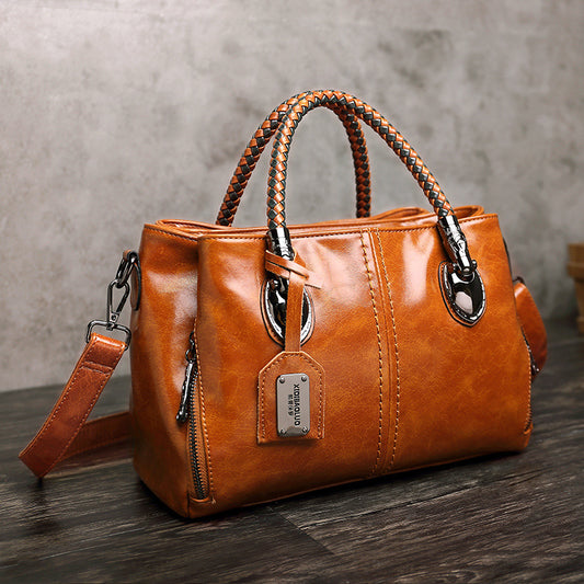 Sac à main grande capacité Style coréen tissé PU