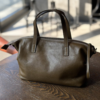 Jeanne cuir noir plissé dumpling