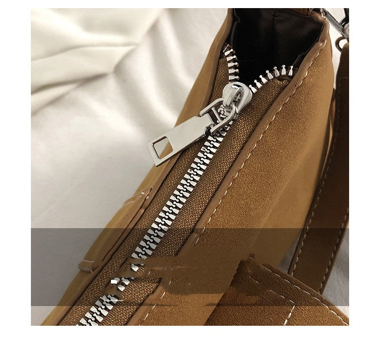 Sac crossbody texturé café