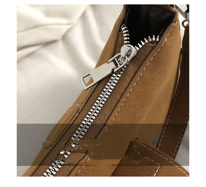 Sac crossbody texturé café