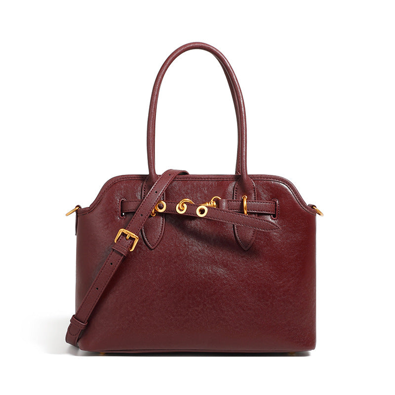 Sac cuir véritable rouge