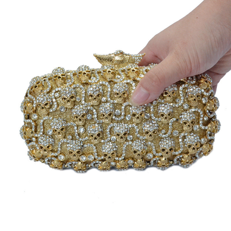 Minaudière clutch cristal chaîne vue face