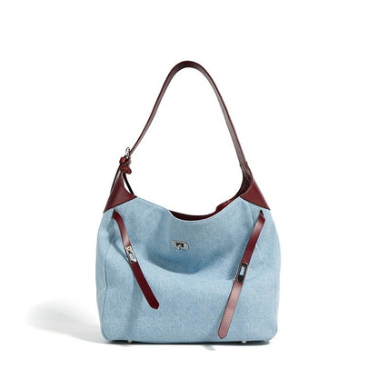 Sac fourre-tout femme en denim et polyester – Grand format