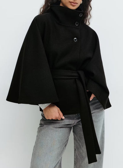 Karine manteau noir batwing