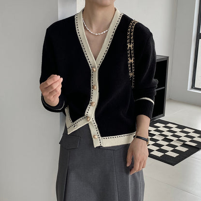 VOGALIA™ Korean V-Neck Loose Sweater - Elegant and Casual Style