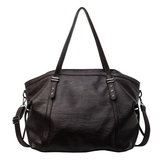 Sac messenger rétro noir grande capacité