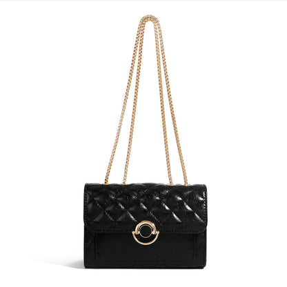 Sac bandoulière light luxury chaîne PU noir