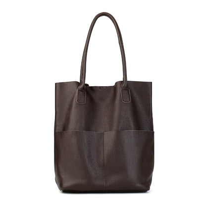 Sac seau commuter cuir vachette noir souple