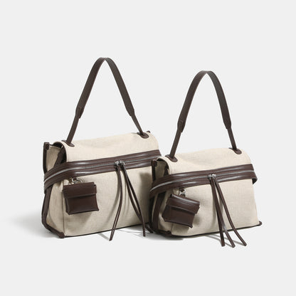 Zélie beige café patchwork contraste