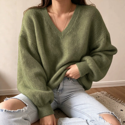Héloïse pull vert relaxed casual
