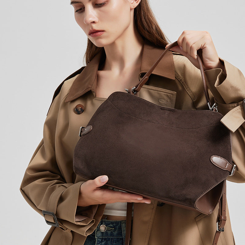 Sac bandoulière daim vue face