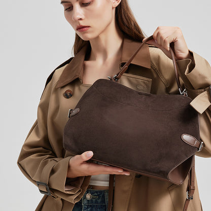 Sac bandoulière daim vue face