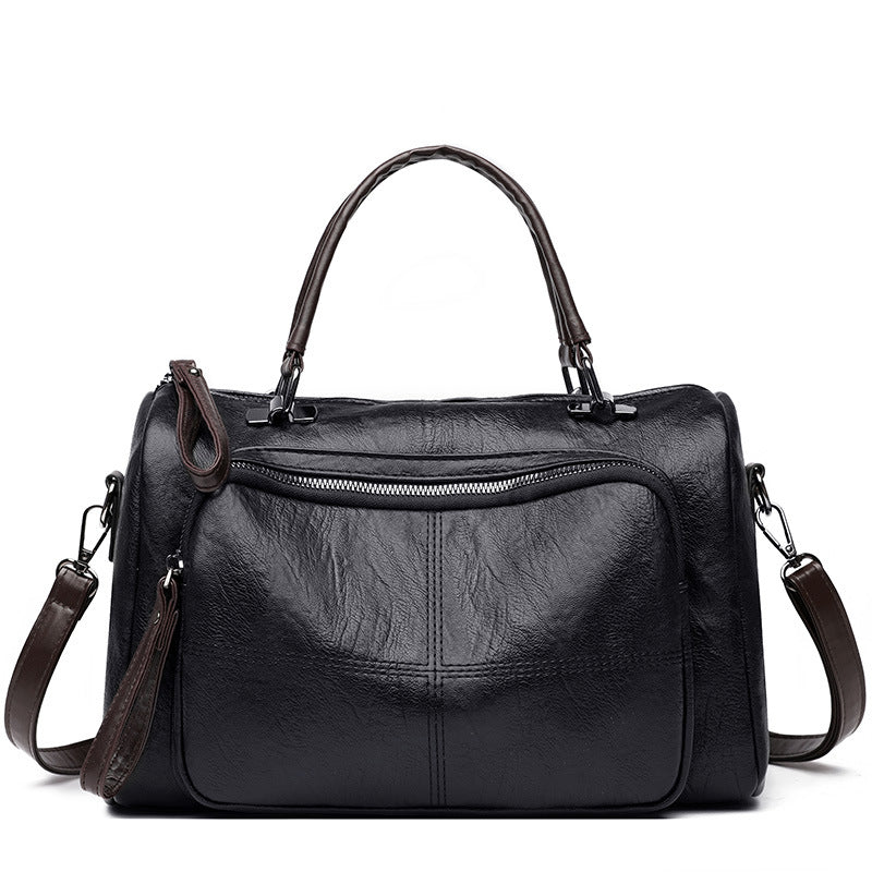 Sac crossbody PU souple noir Boho