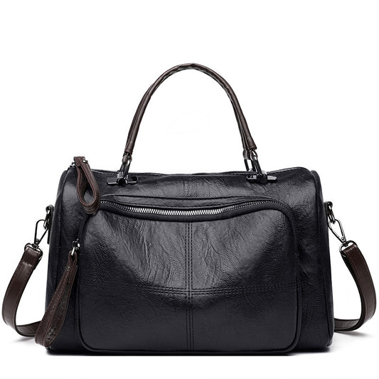 Sac crossbody PU souple noir Boho