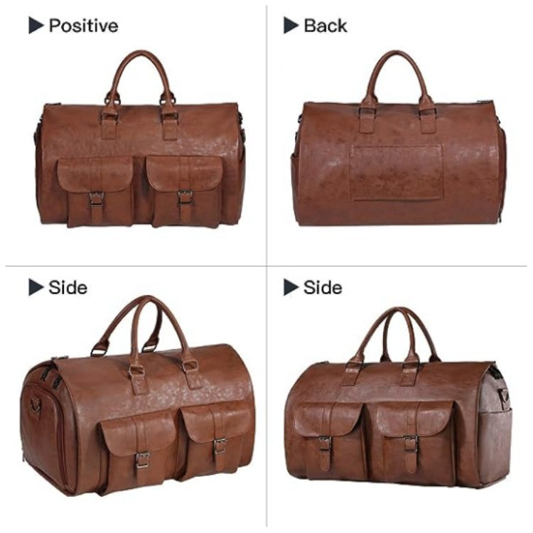 Sac de voyage cuir PU gris unisexe