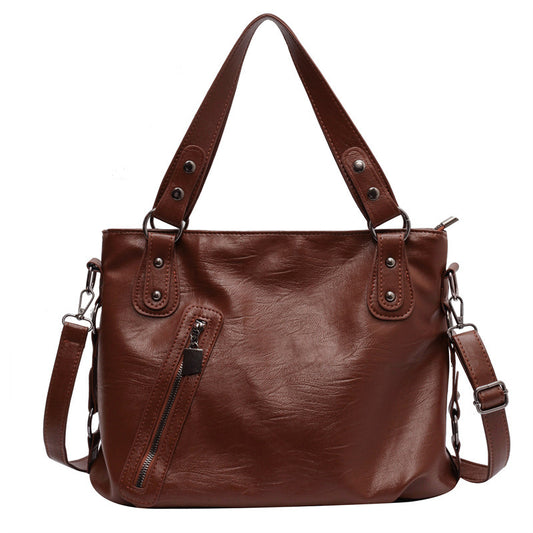 Sac messenger rétro coréen noir texturé