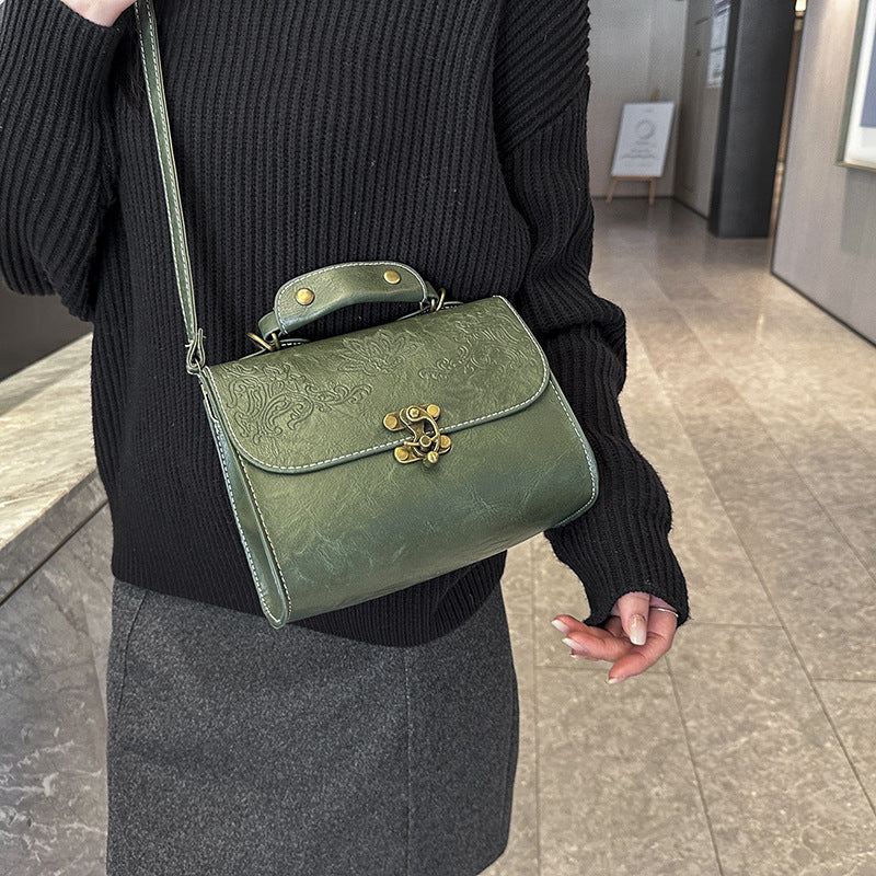Sac crossbody PU marron carré vertical