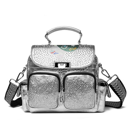 Sac bandoulière argent bicolore streetwear