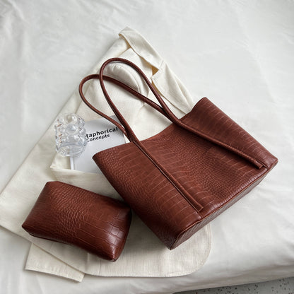 Grand Sac Tote Femme Cuir PU Gaufré
