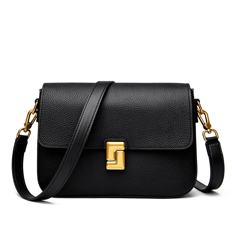 Sac messenger cuir noir 24x7x19
