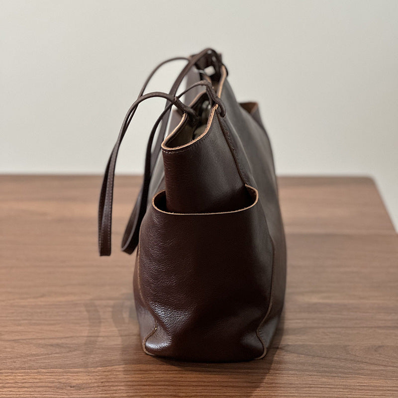 Grand sac main cuir noir grande capacité