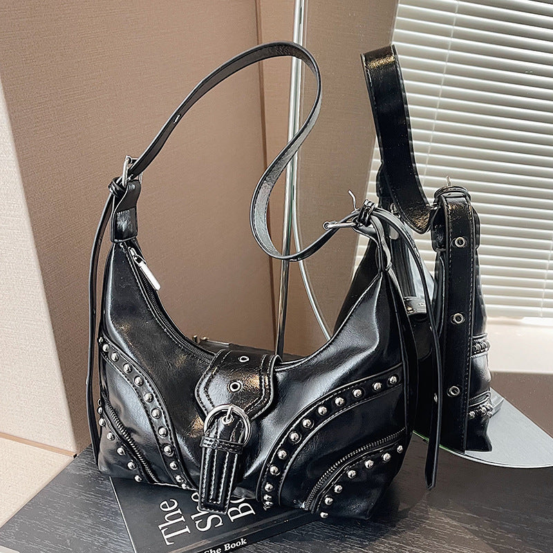 Sac moto blanc rétro niche