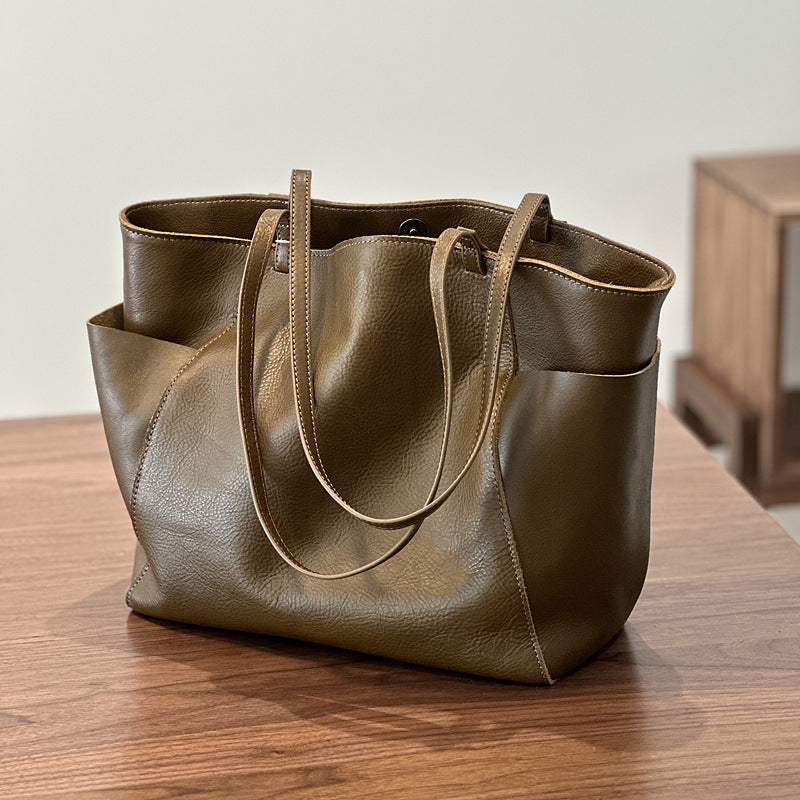 Grand sac cuir marron chaud