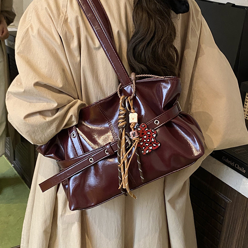 Sac cuir ciré marron premium
