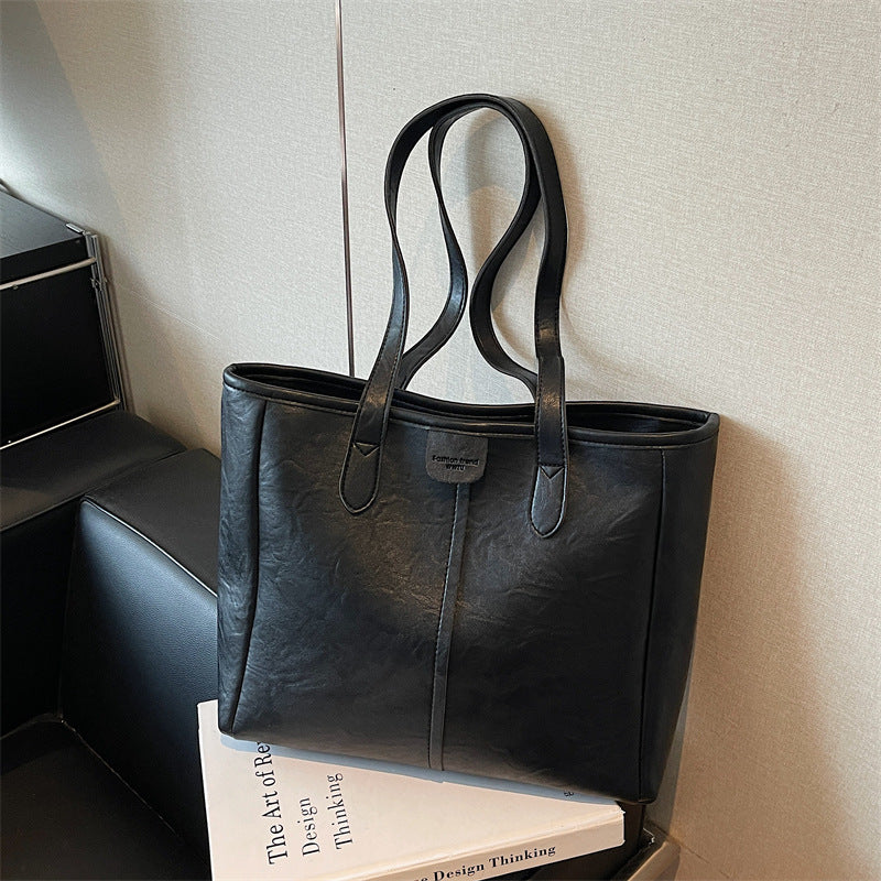 Tote bag PU marron foncé