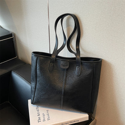 Tote bag PU marron foncé