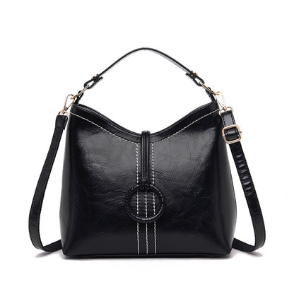 Sac seau cuir huilé vue face