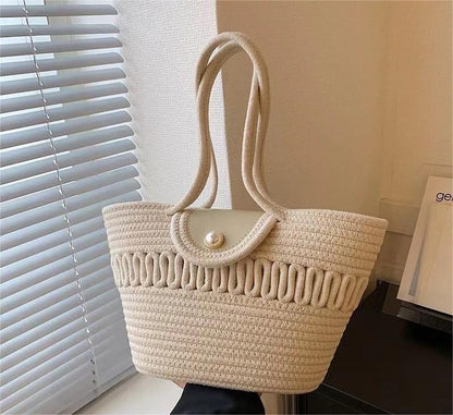 Tote Bag Corde Grande Capacité Bohème Naturel