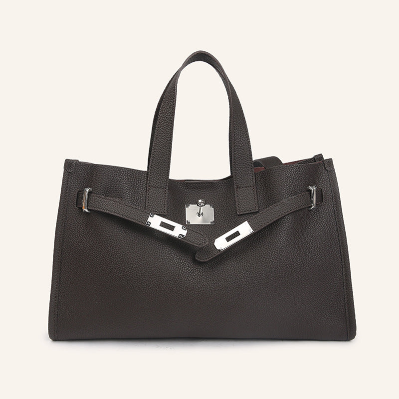 Sac épaule cuir vachette double fond