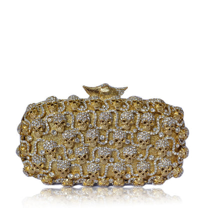Minaudière soirée cristal squelette noir