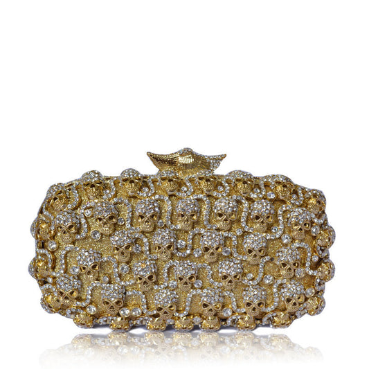 Minaudière soirée cristal squelette noir