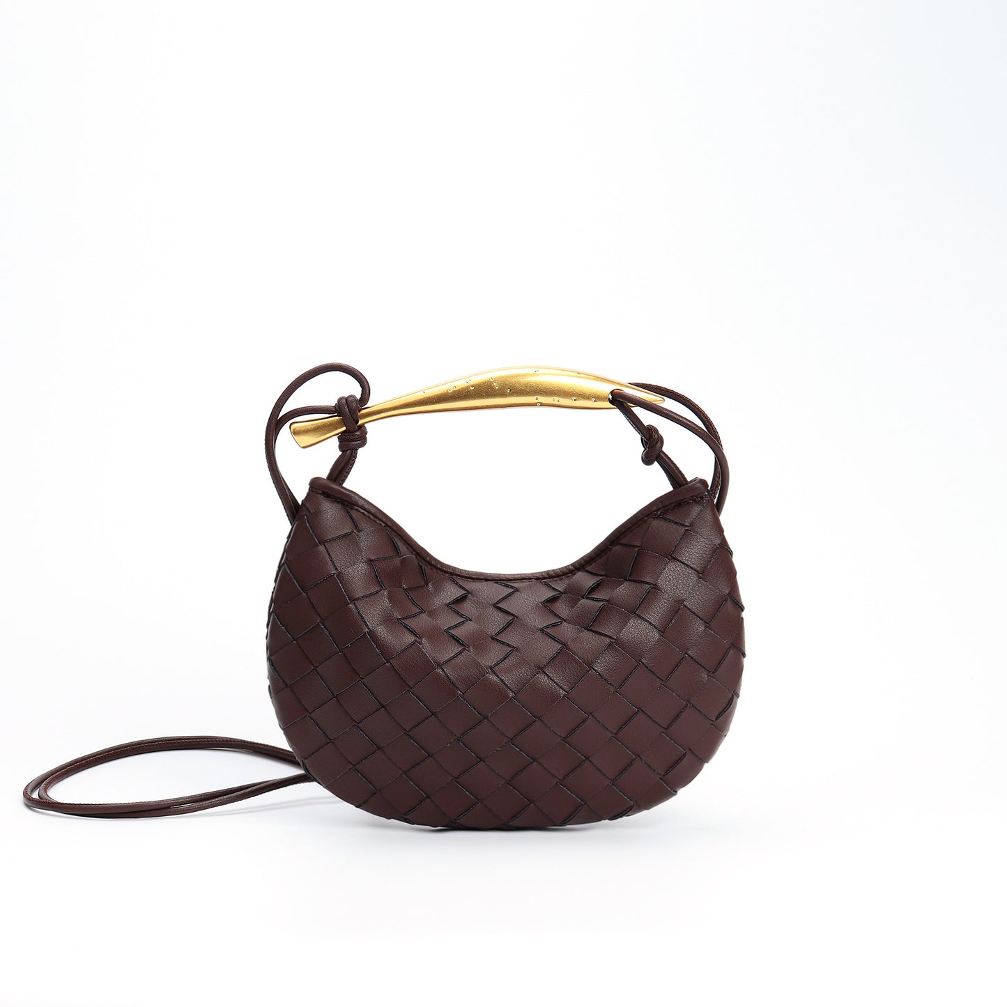 Mini sac tressé beige 23x2x15