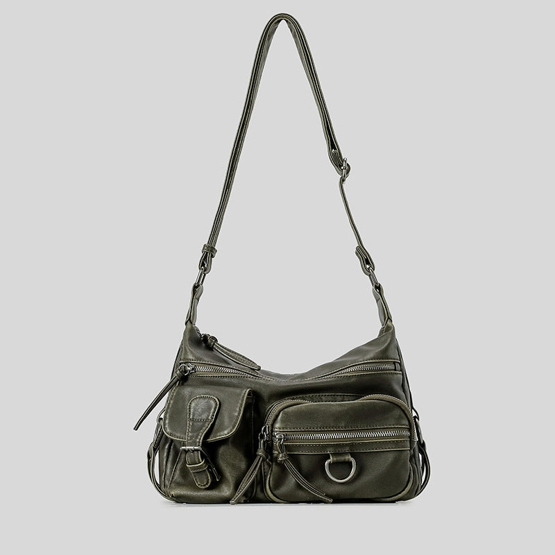  Sac bandoulière femme marron vintage style moto rétro chaleureux authentique