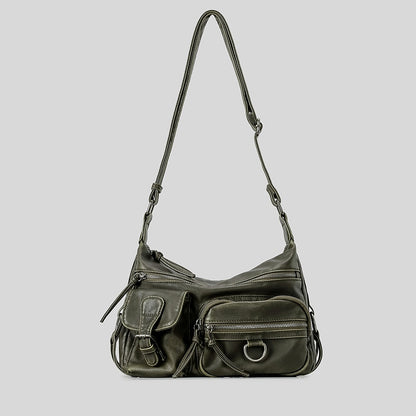  Sac bandoulière femme marron vintage style moto rétro chaleureux authentique